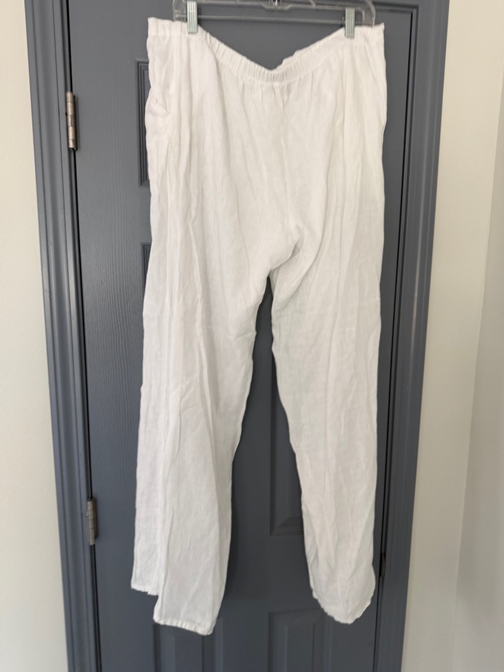 Flax White Linen Pants - Picture 3 of 4